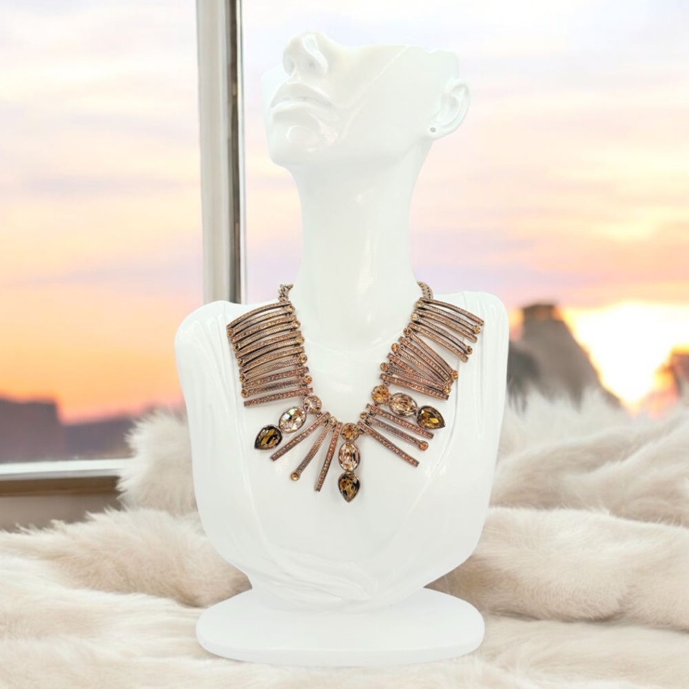 Givenchy Rhinestone Crystal Statement Necklace Co… - image 5